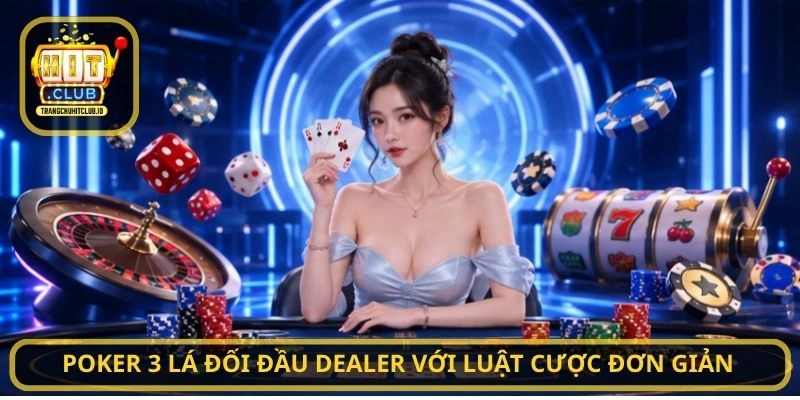 Poker 3 lá đối đầu Dealer với luật cược đơn giản